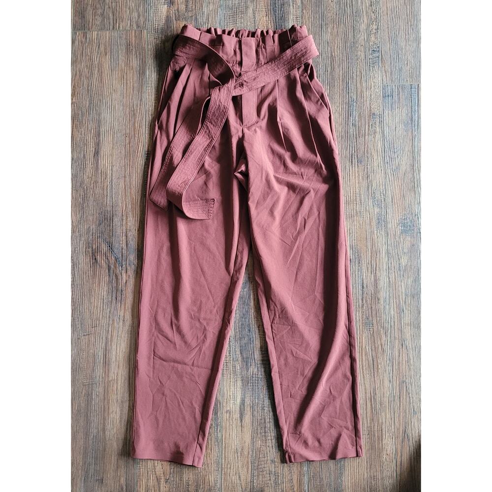 Athleta Skyline Pant II Mauve Women's Belted Wide-Leg Pants Size 2